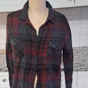 Volcom Red and Black Flannel Shirt